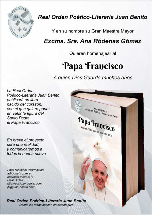 Cartel anunciador del libro homenaje al papa Francisco